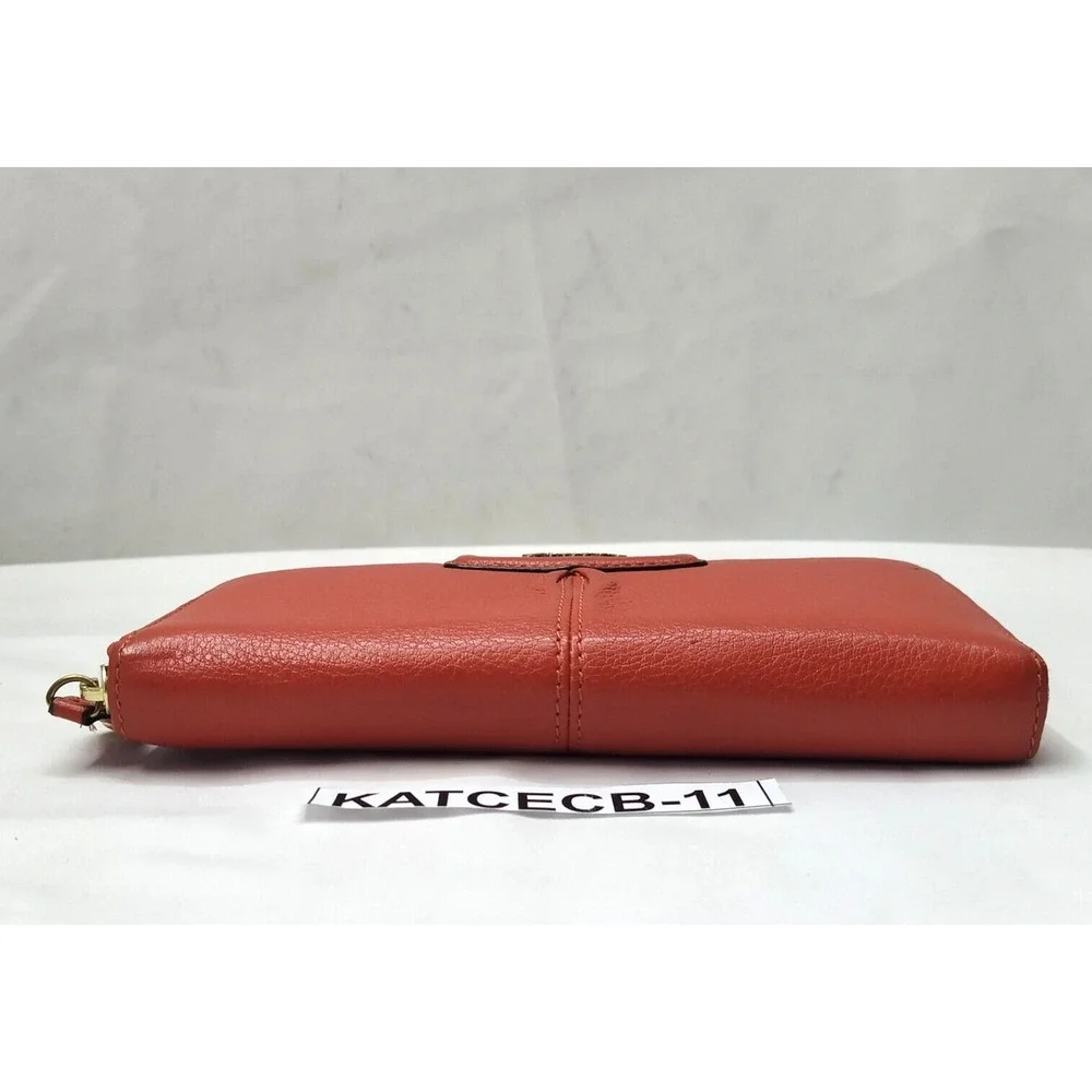 Coach Ashley Red Leather Zip Around Credit Card Wallet